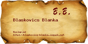 Blaskovics Blanka névjegykártya